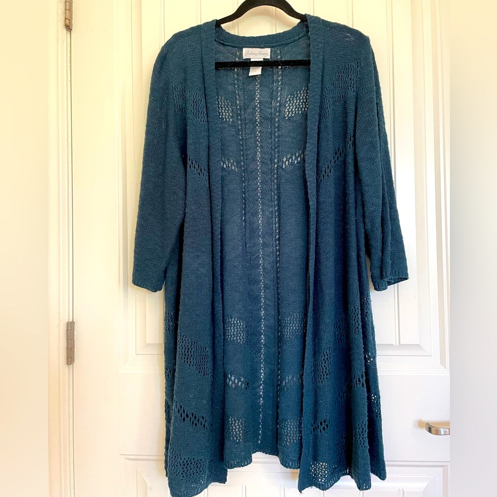 Green Cardigan Sweater, 1X